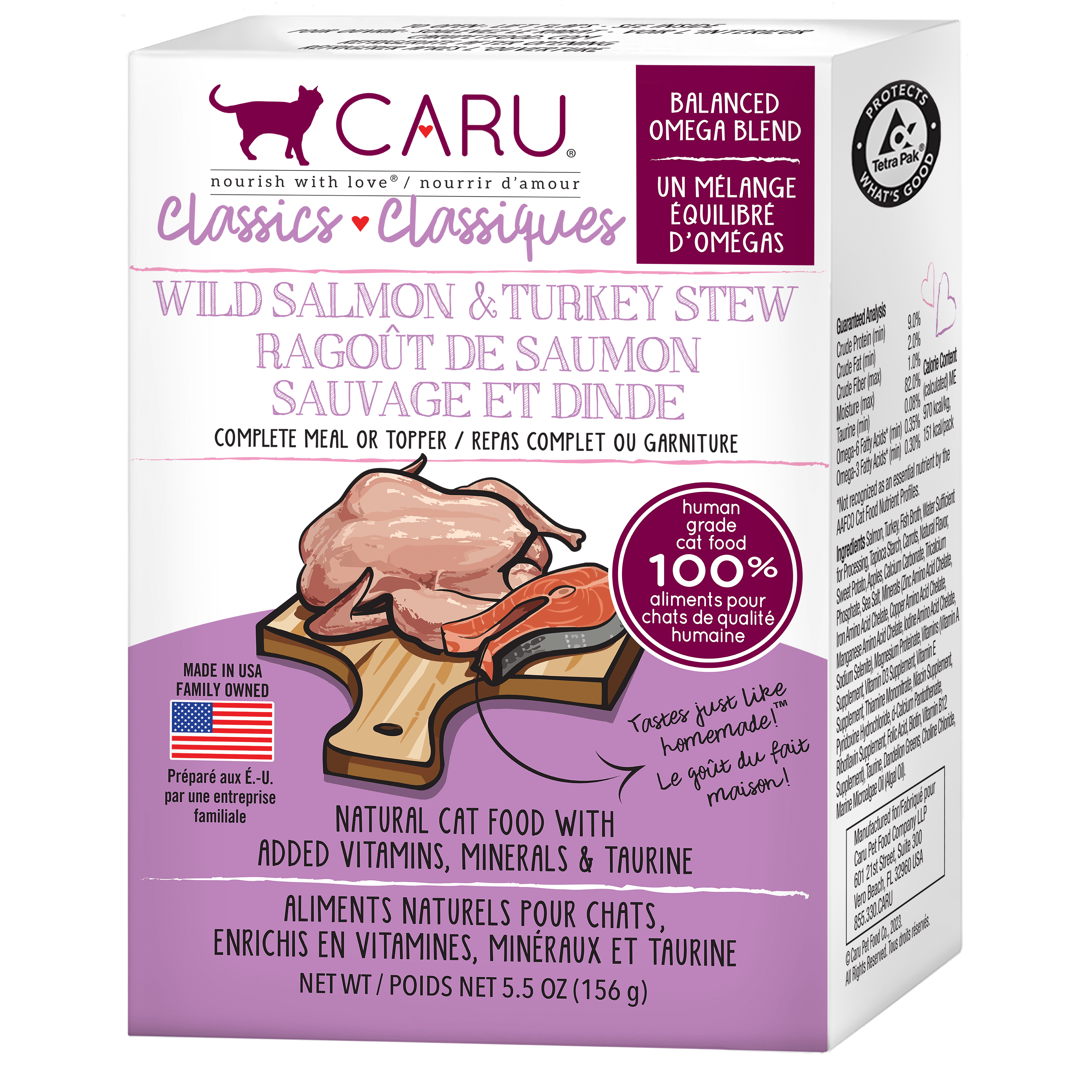 Caru Classic Grain Free Wild Salmon & Turkey Stew Recipe Wet Cat Food